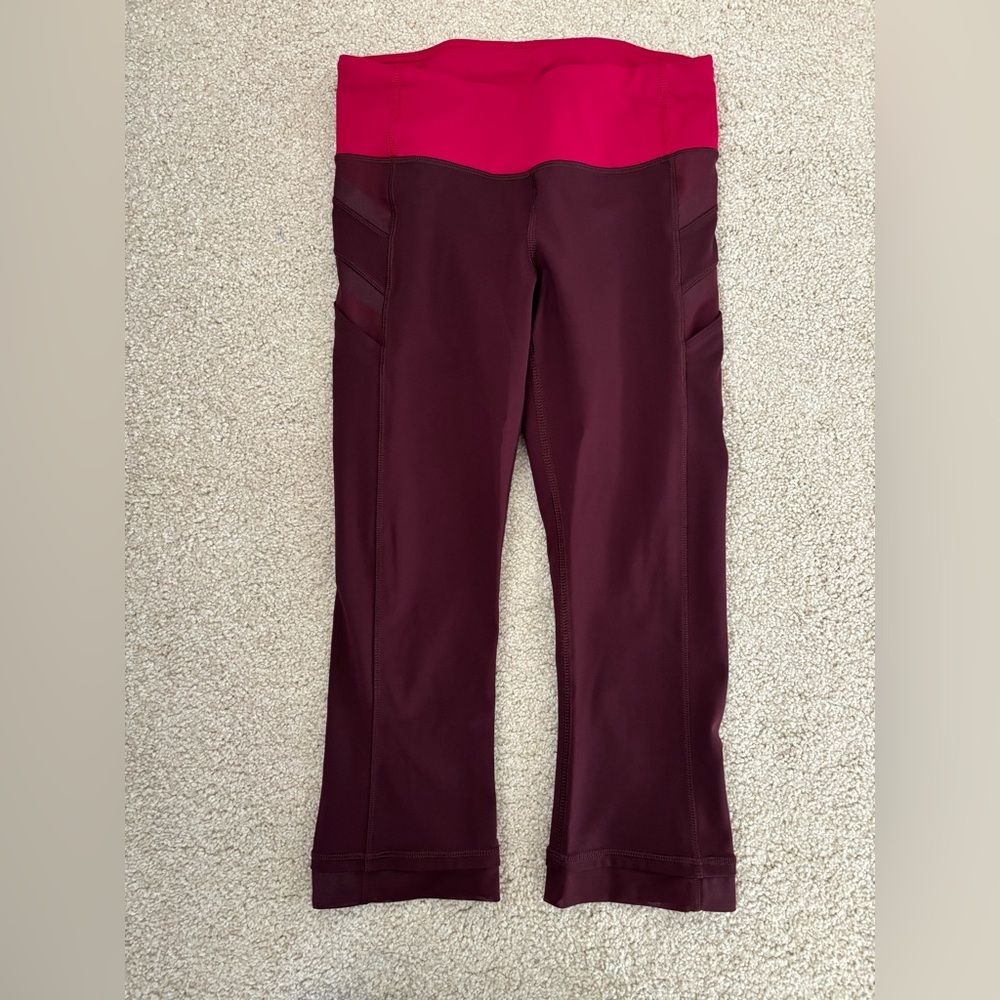 Lululemon Women's Size 4 Bordeaux Drama Bumble Berry Illumina Crop Leggings Pant
